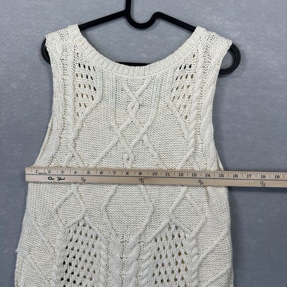 Moth By Anthropologie Women’s Cable Knit Size Large Sleeveless Sweater Blended - Picture 7 of 9